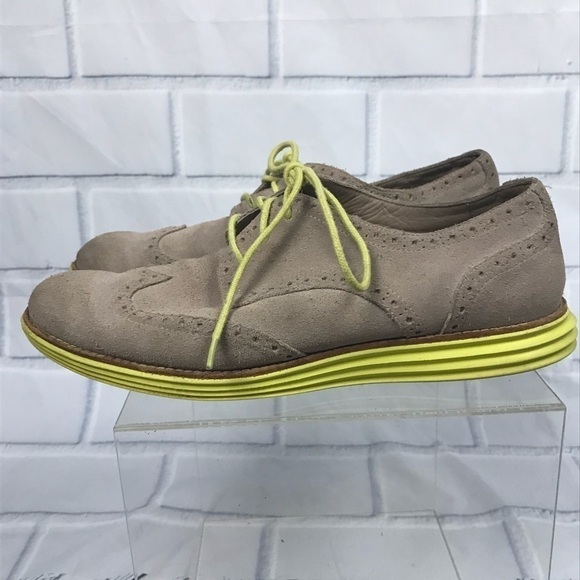 Cole Haan Lunagrand Suede Tan Yellow Oxfords - Picture 5 of 8